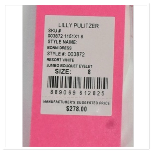 NWT Lilly Pulitzer Bonni Dress White Jumbo Bouquet Eyelet Size 2 - Picture 13 of 15